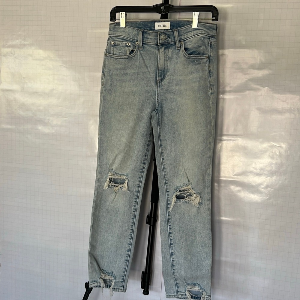 Pistola Jeans Womens Juniors Size 27 Washed Blue Denim 26‎ Inseam